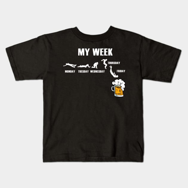 Funny Beer Gift Weekend Kids T-Shirt by skaterly